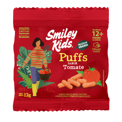 Snack sin sellos puffs tomate